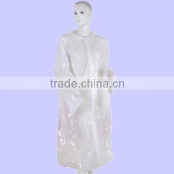 Disposable PE plastic vsit coat lab coat one time use with snaps LDPE