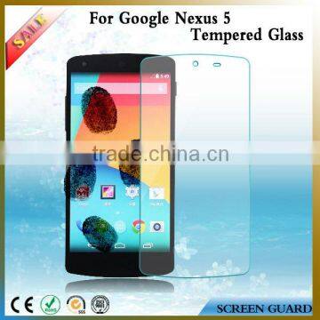 SGS ISO9001 ROHS 0.15/0.2/0.33/0.4mm Clear Temper Glass Screen Protector Covers For Google Nexus5