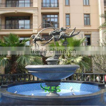 Brass mother and children fountain