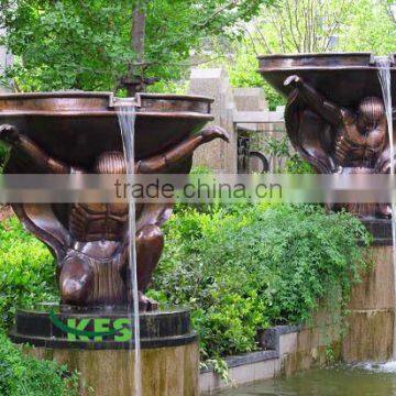 Bronze strong man fountain sculpture