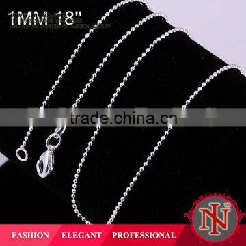 Classic mens diameter 1MM metal ball chain LKNSPCC004