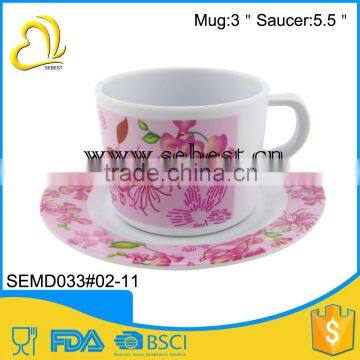 beautiful Printing drinkware set round saucers drinking water tea cup                        
                                                                                Supplier's Choice