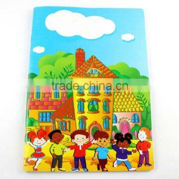 Children's Kid's Coloring Drawing Sketch Books With Paint And Colored Sticker For Office Stationery