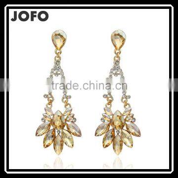 2016 New Vintage Style Dangling Chandelier Red Crystal Earrings Fashion Instyle