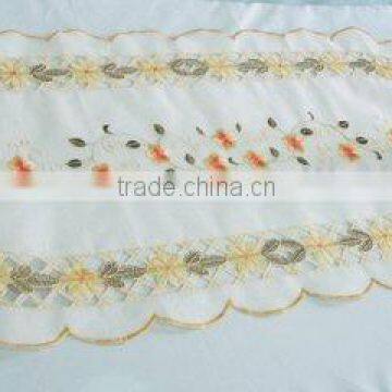 100% polyester table runner with yellow flower embroidery houseware household textile