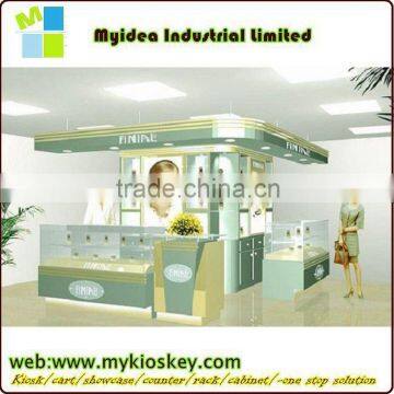 Wooden point of sale retail cardboard cosmetics display shelf