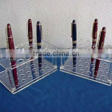 wholesale desktop acrylic 24pcs cosmetic eyebrow pencil makeup brush dispay holder