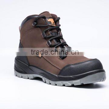 basic action genuine leather steel toe safety shoesa(sj9001)