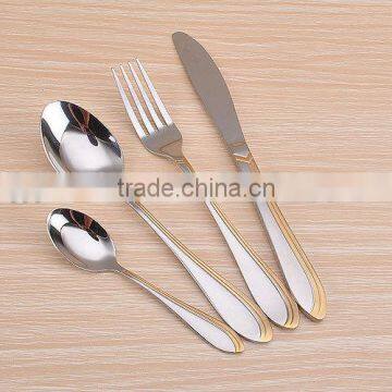 Stainless Steel Flatware With gold
