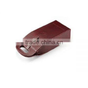 Custom Logo Printed Portable Corrugated Leather Wine Bottle Bag photo-3