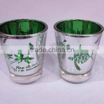 custom shot glass green color turtle design