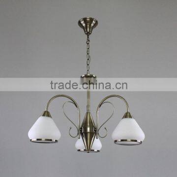 Modern fancy design milk withe glass pendant lamp with antique brush edge