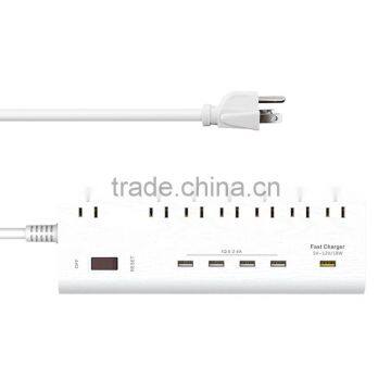 US Electrical 7 USB Ports Extension Socket 1625W with Surge Protector