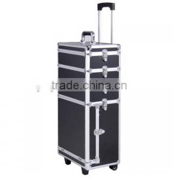 Pro Aluminum Rolling Makeup Case Cosmetic Train Box