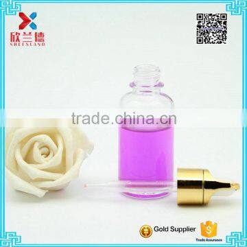 hot sell 35ml boston round shape essential oil glass bottle with gold and white dropper