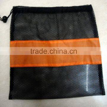 polyester mesh shoe bag with locking drawstring toggle