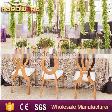 heart shape gold banquet hall chairs,wedding gold dining chairs