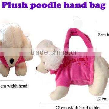 plush handbag/ animal shaped handbag/plush poodle hand bag