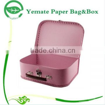 high ending custom printed decorative children gift packaging small paper mache box suitcase with handle