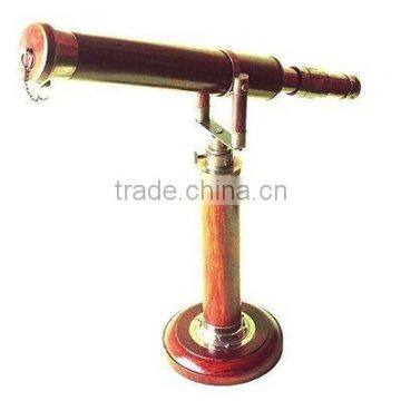 Vintage Antique Maritime Telescope ,Solid Brass Antique Finish Designer Telescope Wooden Legs 12195
