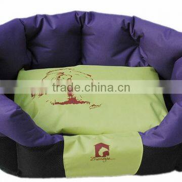 High quality waterproof 600D oxford fabric dog bed / rounded pet sleeping nest purple color