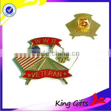 Custommized gold soft enamel lapel pin with flag logo