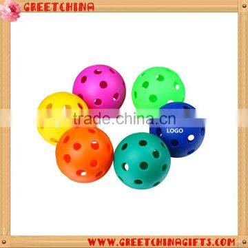 Plastic Wiffle Ball With Holes On The Surface