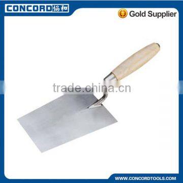 18cm German pattern bricklaying trowel with metal end rivet, carbon steel blade