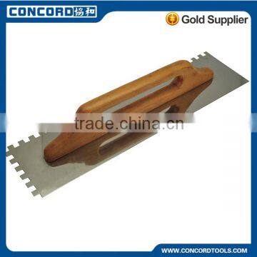 500mm Notched Bricklaying Trowel with Wooden Handle, Stainless Steel Blade