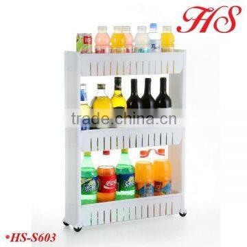 Multi-purpose movable bath kitchen plastic storage rack