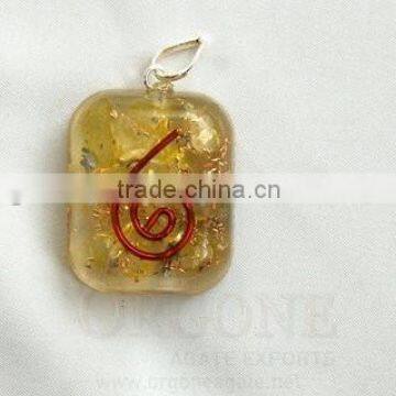 Wholesale Yellow Orgone Rounded Square Pendant