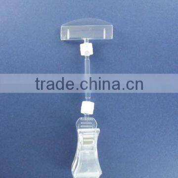 Clear clip sign holder or shelf display sign holder or plastic sign holder
