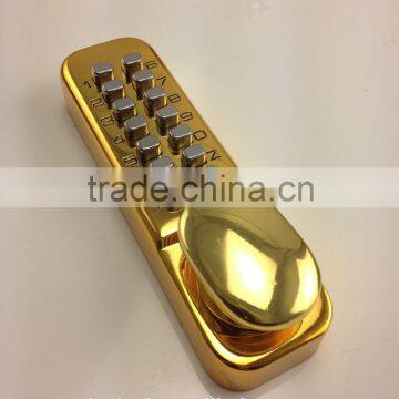 Golden Zinc alloy mechanical code lock operated lock push button lock password lock combination lock