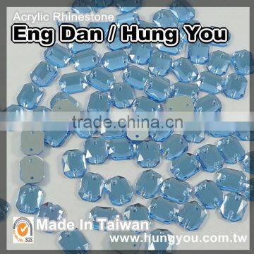 2 Holes Octagon Shaped Apparel Accessories Sew on Rhinestones photo-2