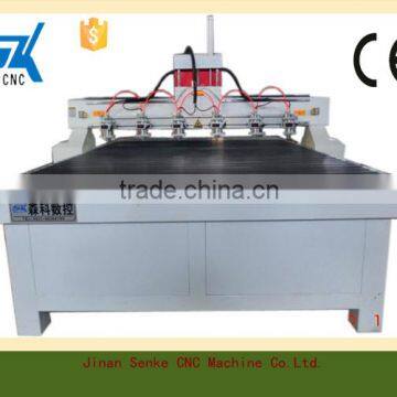 SKW 1325 High quality 6 axis cnc router/multi head 3D CNC router/Heavy duty cutting solidwood,MDF,aluminum machine price