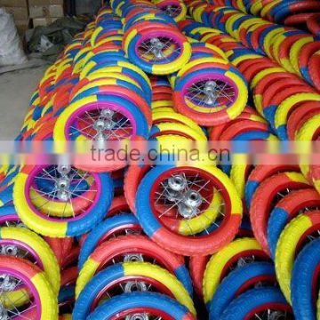 three colored foam tire