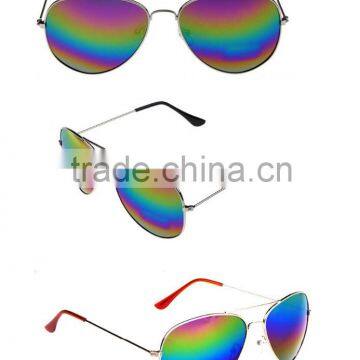 Rainbow mirror lens sunglasses for unisex ,UV400 CE,FDA.