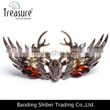 2015 brand new Fashion rhinestone diamond snowflake brooch antler shape rhinestone brooch