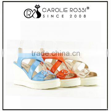 high wedge shoes manufacturers microfiber korean women's wedge sandal shoes