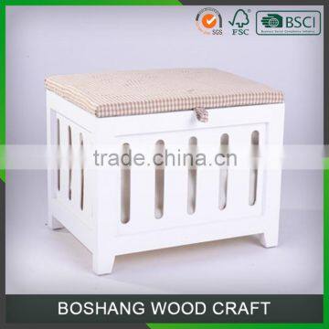 Indoor cushions bench wood frame upholstered storage bench