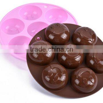 7 Cavity Smiley Face Shape Silicone Cake Mould Chocolate Mould Soap mould For Barking Tools