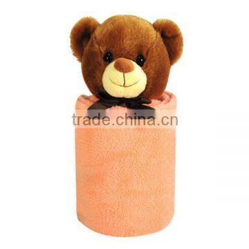 high quality 3D coral fleece bear baby blanket