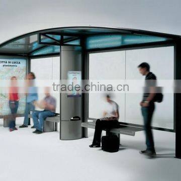 Modern Metal Outdoor Advertising Bus Stop Shelter in Good Design for Advertising