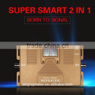 Factory price!! LCD Dual band GSM WCDMA mobile signal repeater,2g 3g 4g cell phone signal booster