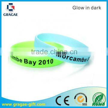 High quality Glow in dark silicone wristbands