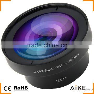 2016 AIKE Global Newest Premium Quality 0.45X HD Super Wide Angle Lens 15X Macro 2 in 1 Lens Kit for iPhone 6S SE 5S Huawei HTC