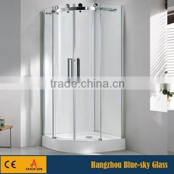 4mm 6mm 8mm 10mm clear curved shower glass with CE AS/NZS 2208