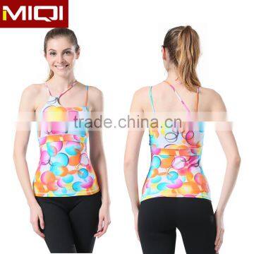 2016 New Fashion Sportswear Sexy Sublimation Women Yoga Tank Top With Great Stretch