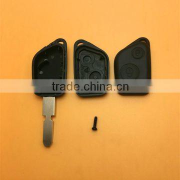 Peugeot 2 button remote blank key with 4 track blade with logo (With Battery Place)