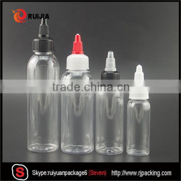 wholesale 30ml 60ml 100ml and 120ml pet plastic bottle with twist cap for e-liquid